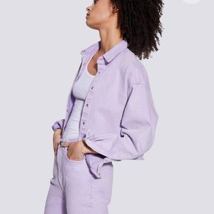 IRO Milou Oversized Denim Button Up Shirt In Lilas size 36